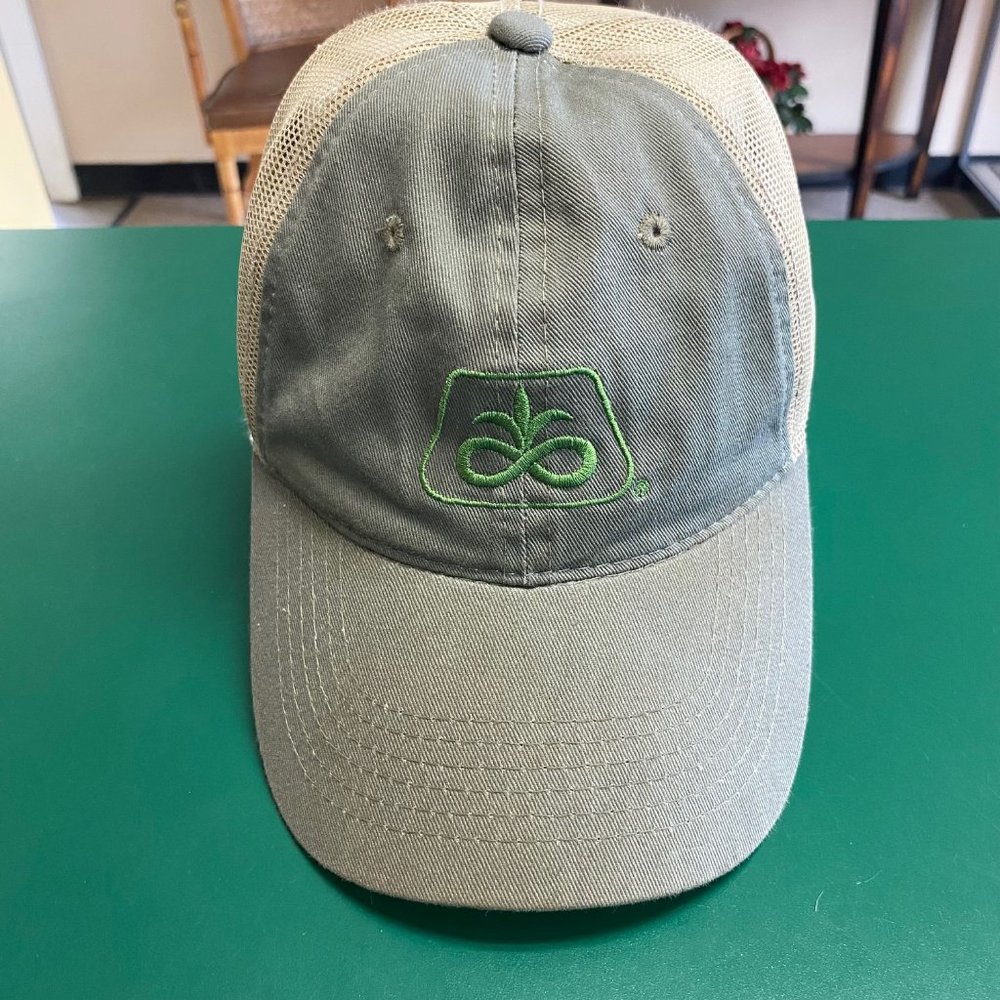 Olive Green Pioneer Seed Mesh Back Farmer Ball Cap Hat Adjustable Size
